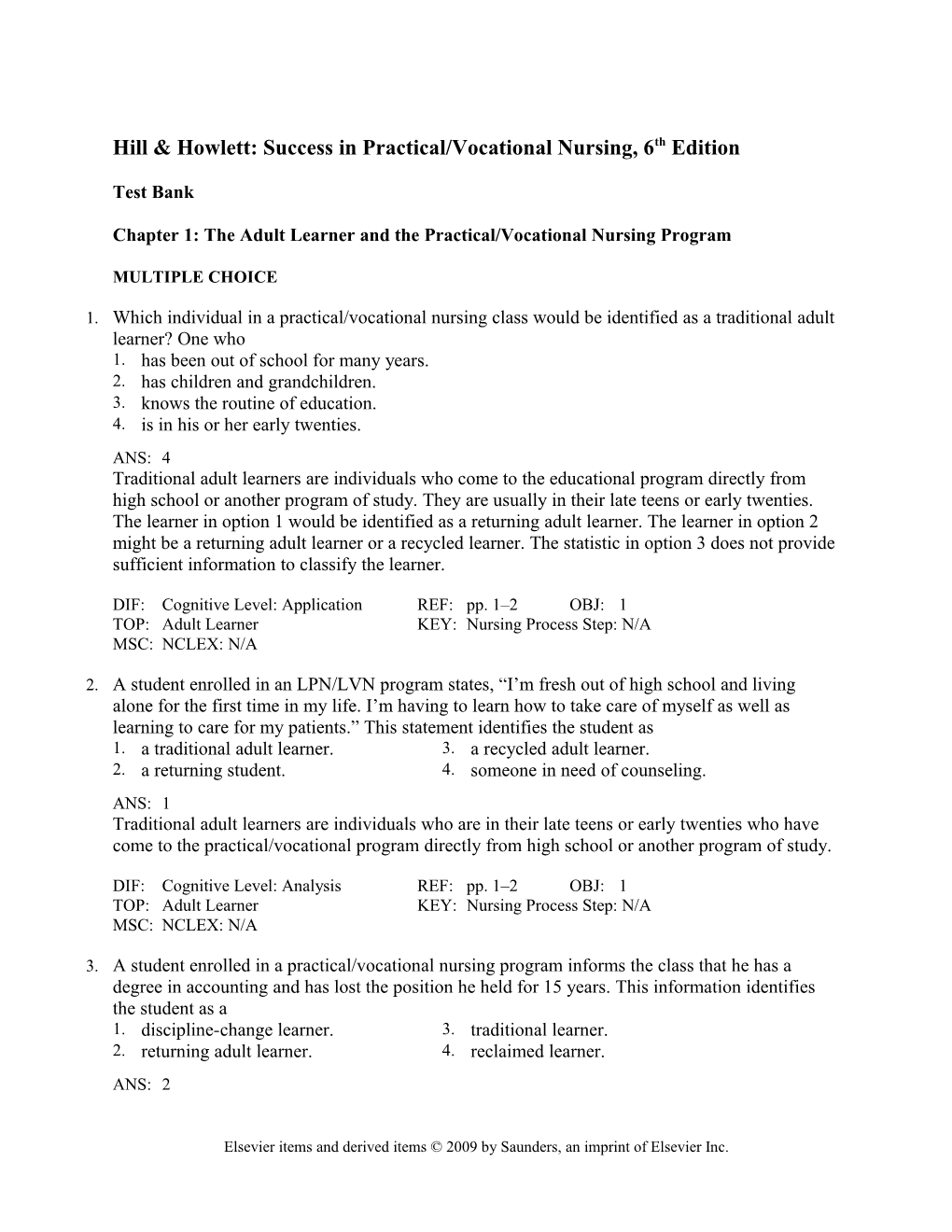 Hill & Howlett: Success in Practical/Vocational Nursing, 6Th Edition