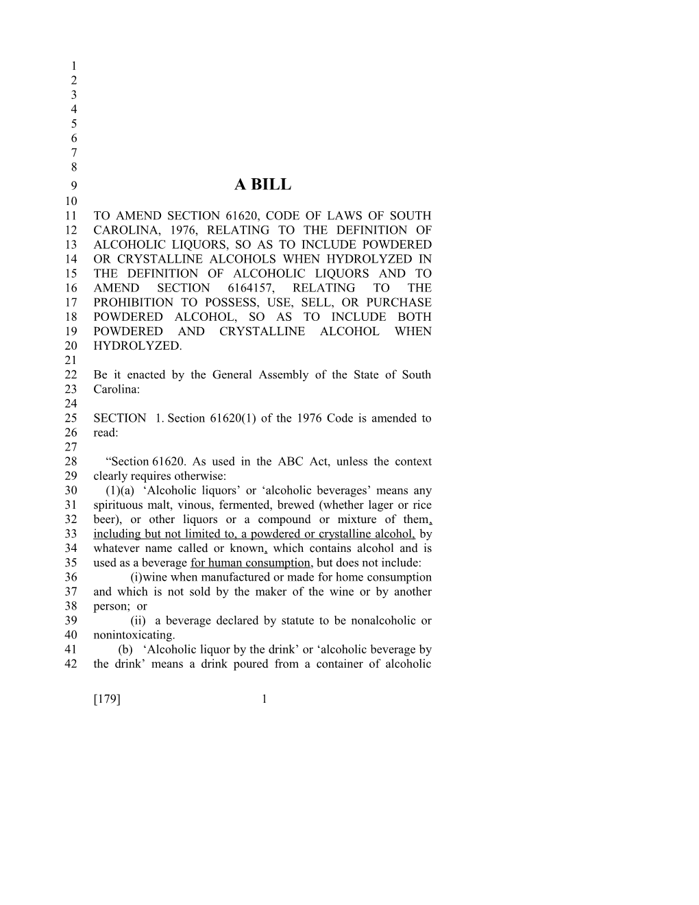 2015-2016 Bill 179 Text of Previous Version (Dec. 10, 2014) - South Carolina Legislature Online