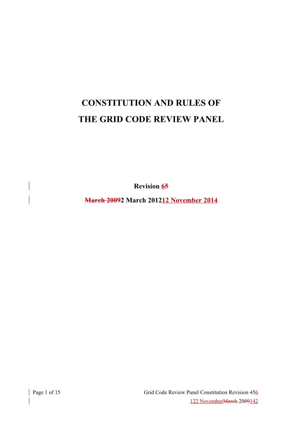 Grid Code Review Panel Constitution