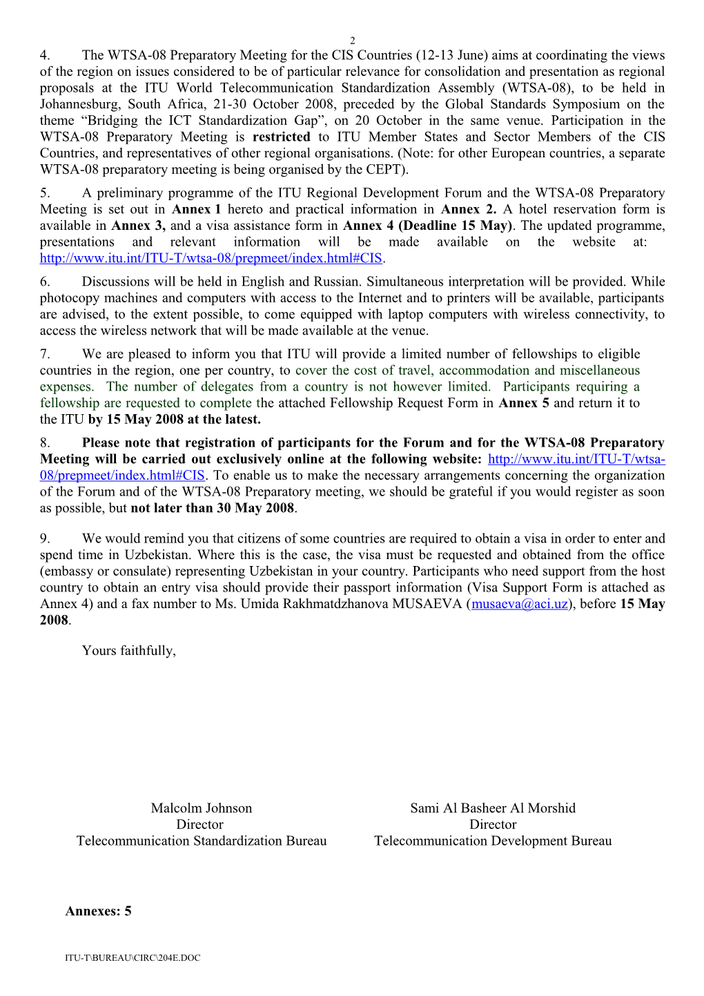 Invitation Letter to Uzbekistan RDF