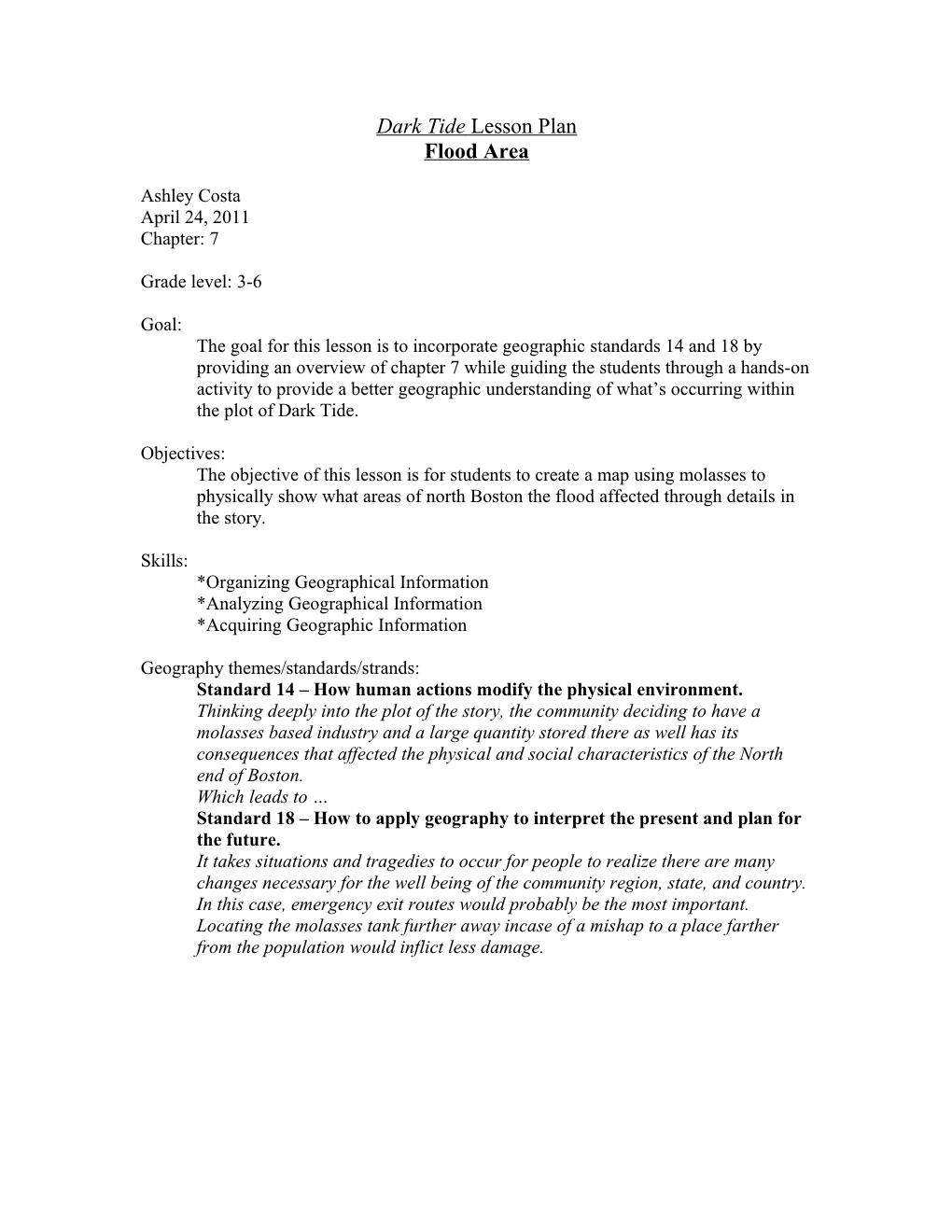 Lesson Plan Format (GEOG