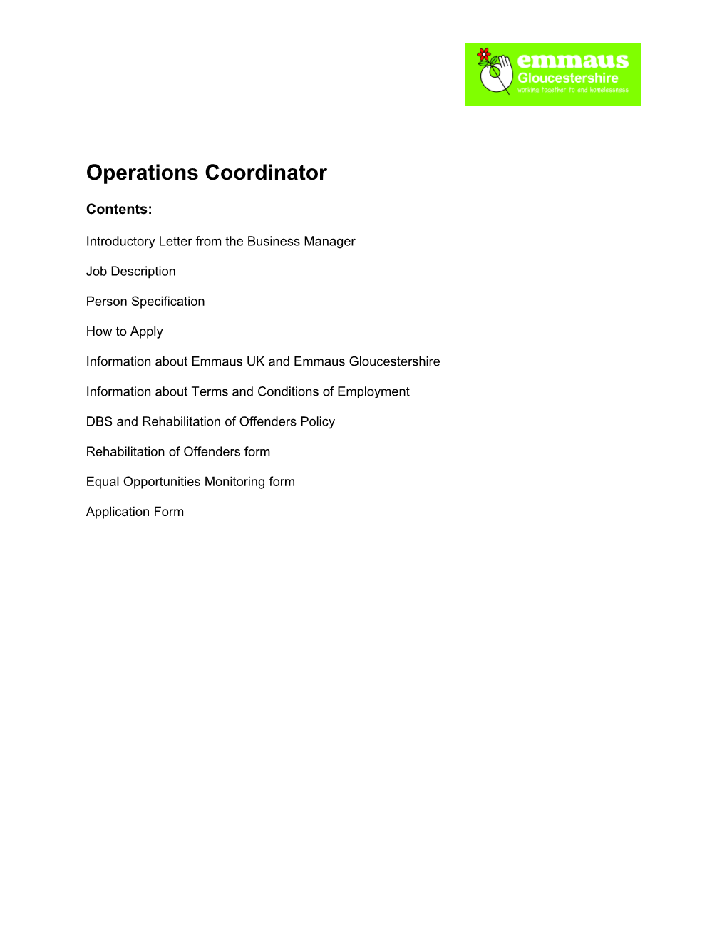 Operations Coordinator