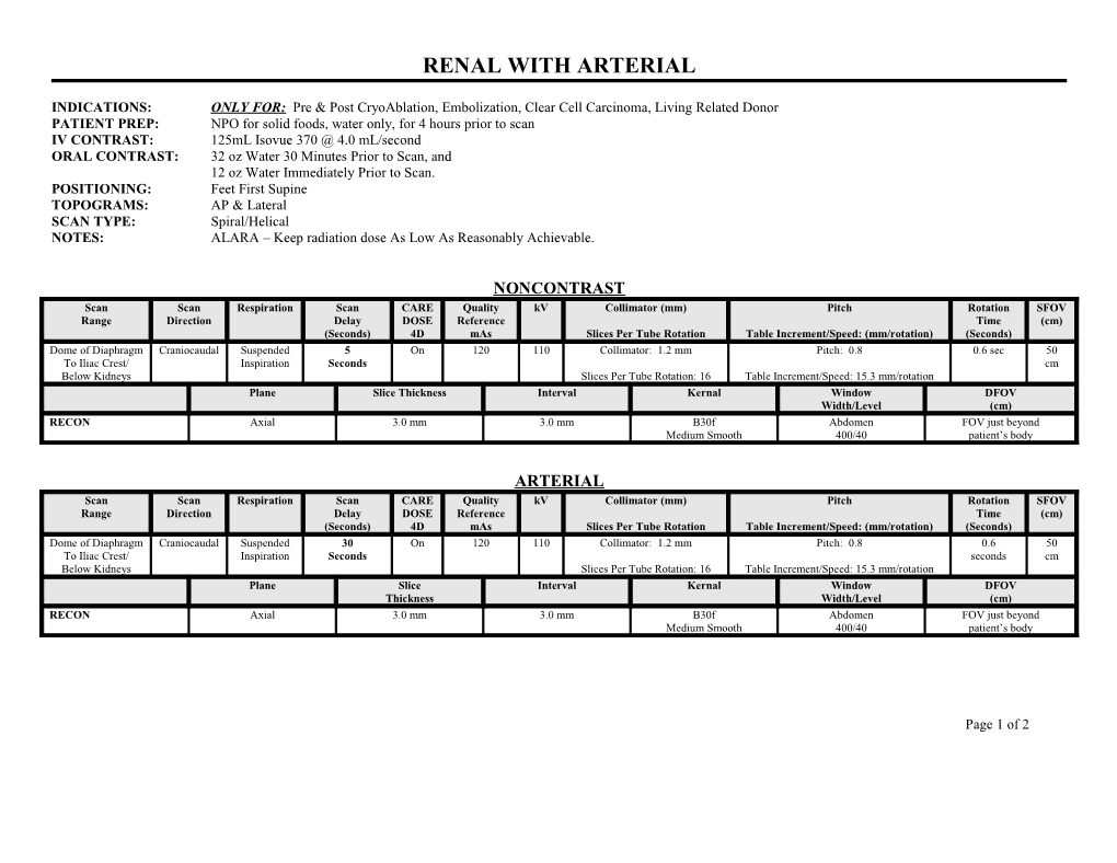 Renal with Arterial