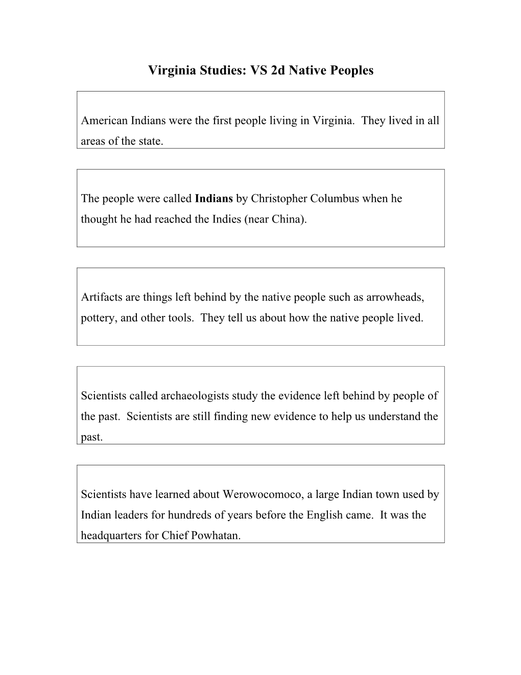 Social Studies: VS 2 Geography and First Inhabitants