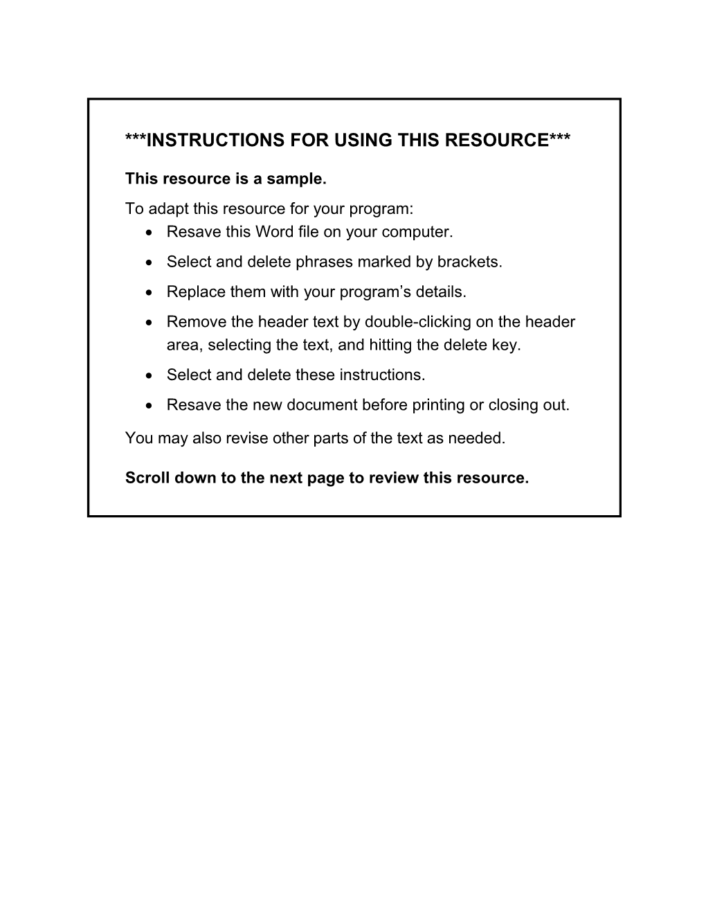 Resource 11: Sample Outreach Letter