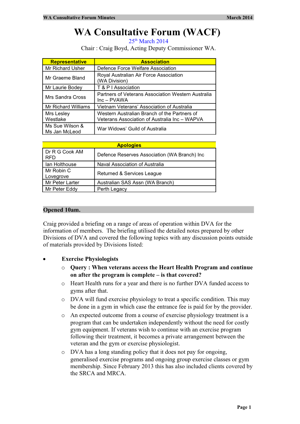 WA Consultative Forum Minutesmarch 2014