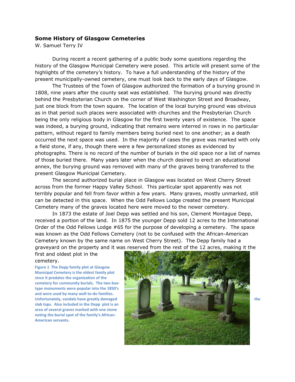 Some History of Glasgow Cemeteries