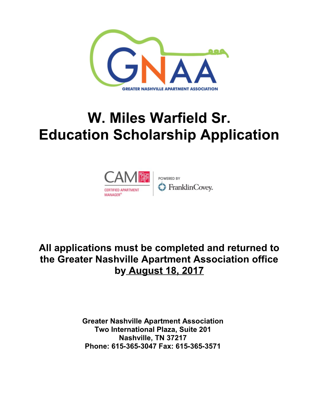 W. Miles Warfield Sr. Education Scholarship Application