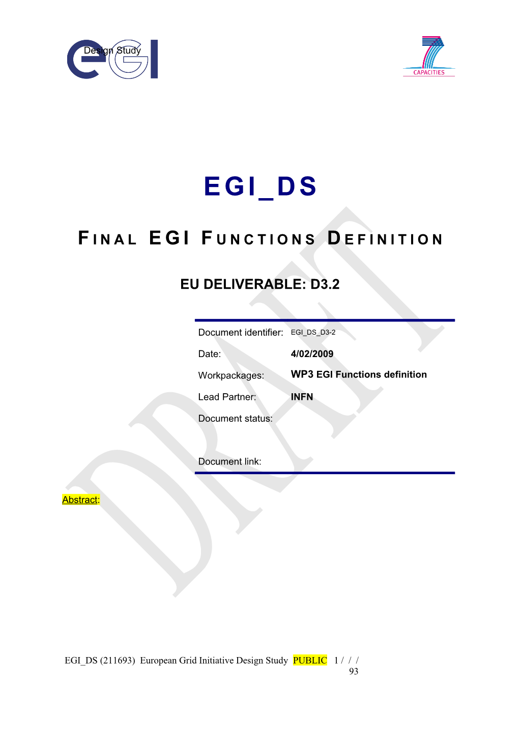 EGI DS Deliverable Template