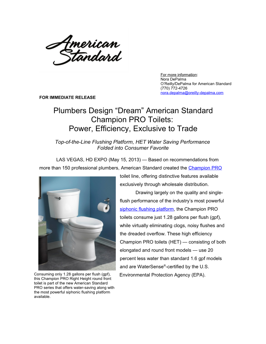 Plumbers Design Dream American Standard Toilet: Power, Efficiency Exclusive to Trade1 - 1 - 1