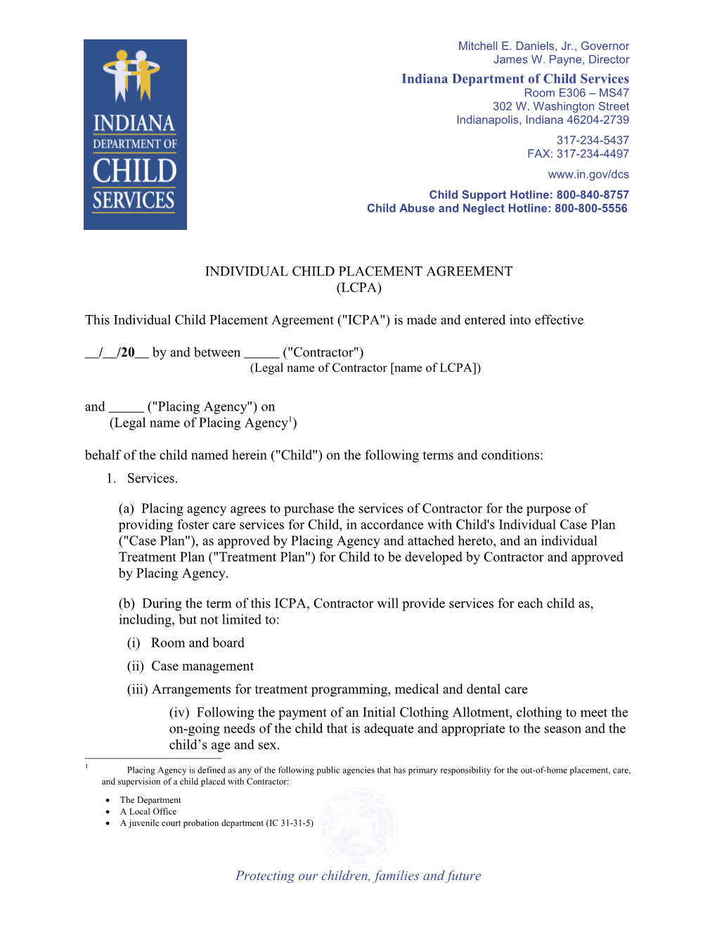 Individual Child Placement Agreement