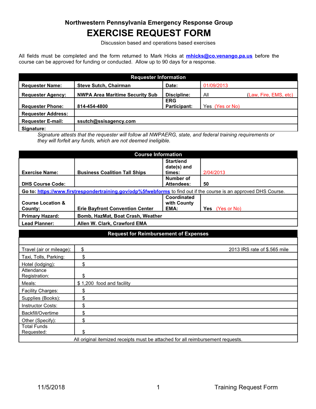 Instructor-Lead Course Submission Form