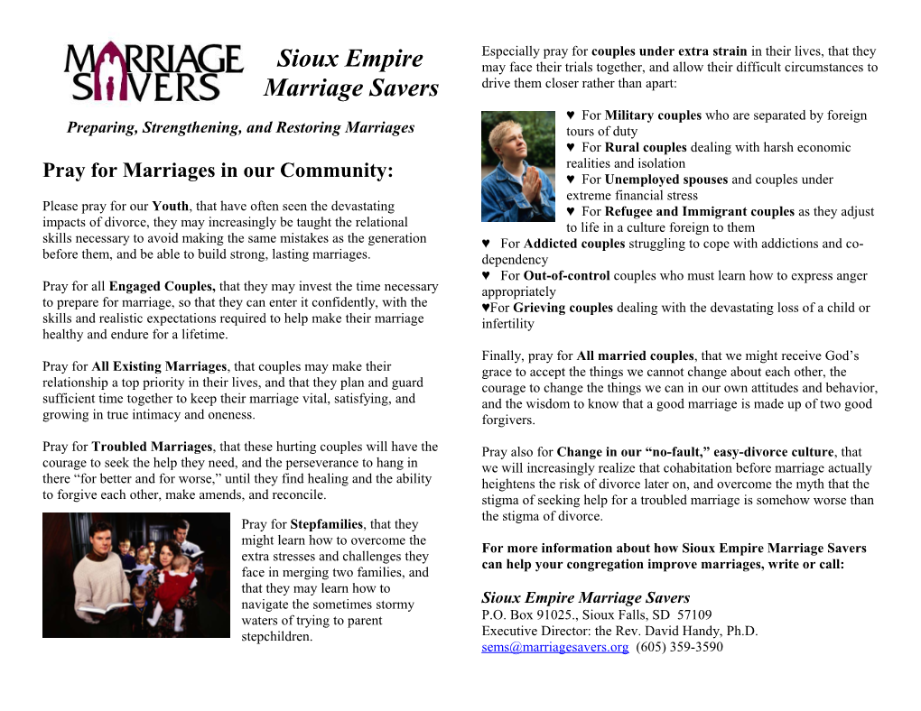 Pray for Marriages in Our Community