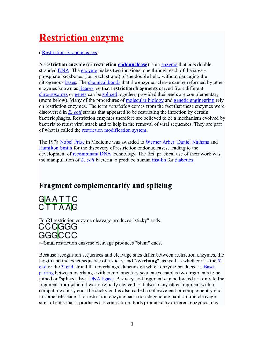 Restriction Enzyme