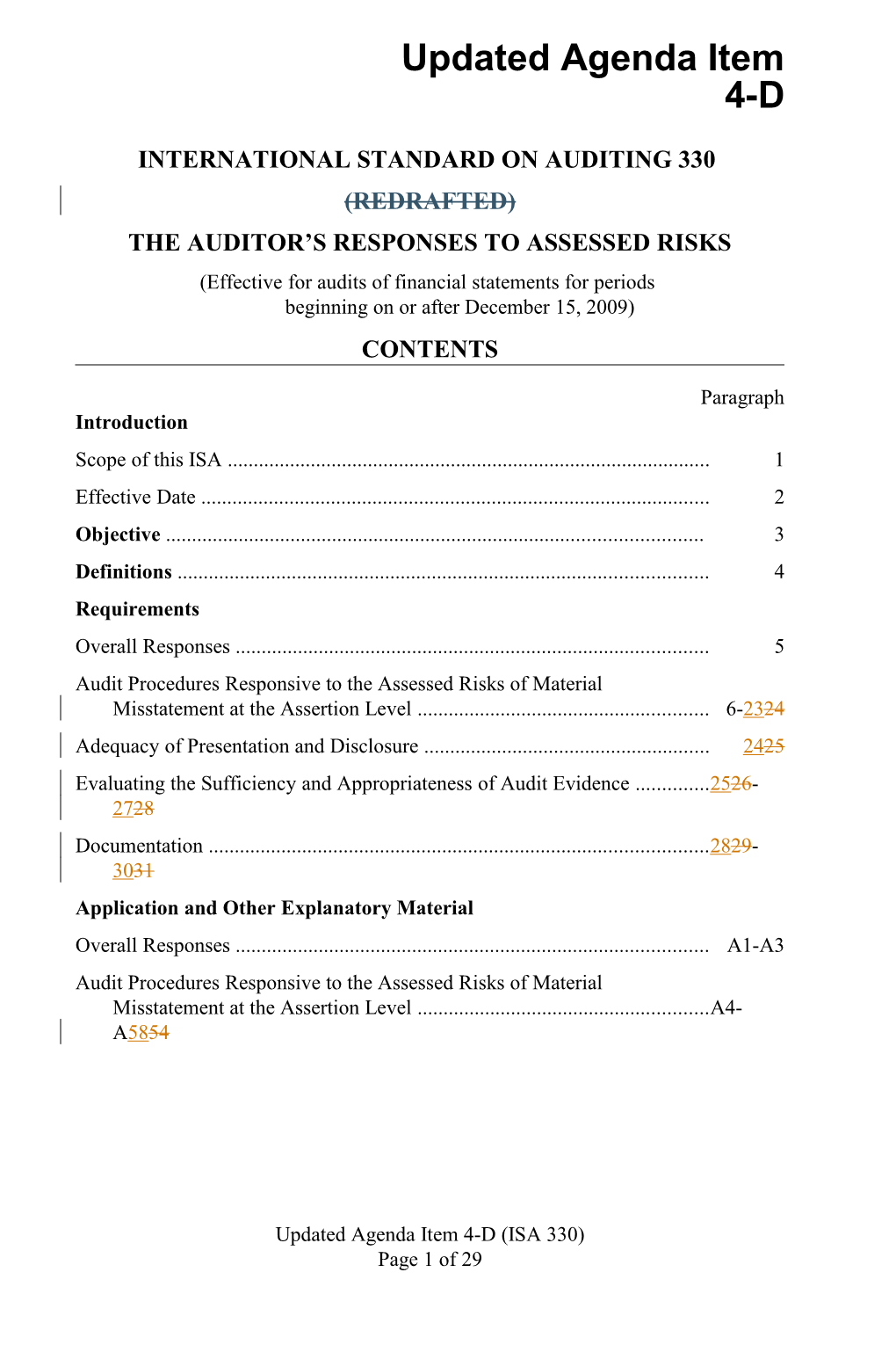 The Auditor S Responses to Assessed Risks