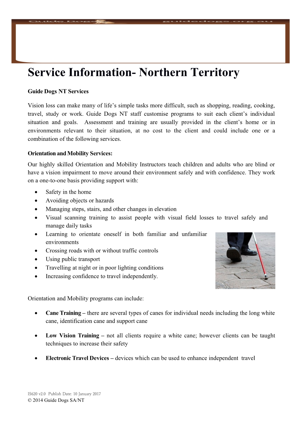 Service Information- Northern Territory