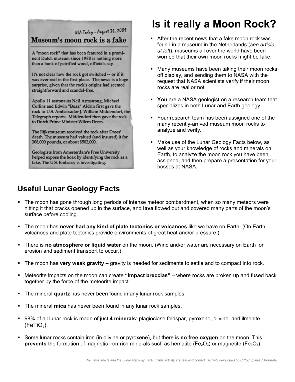 Useful Lunar Geology Facts