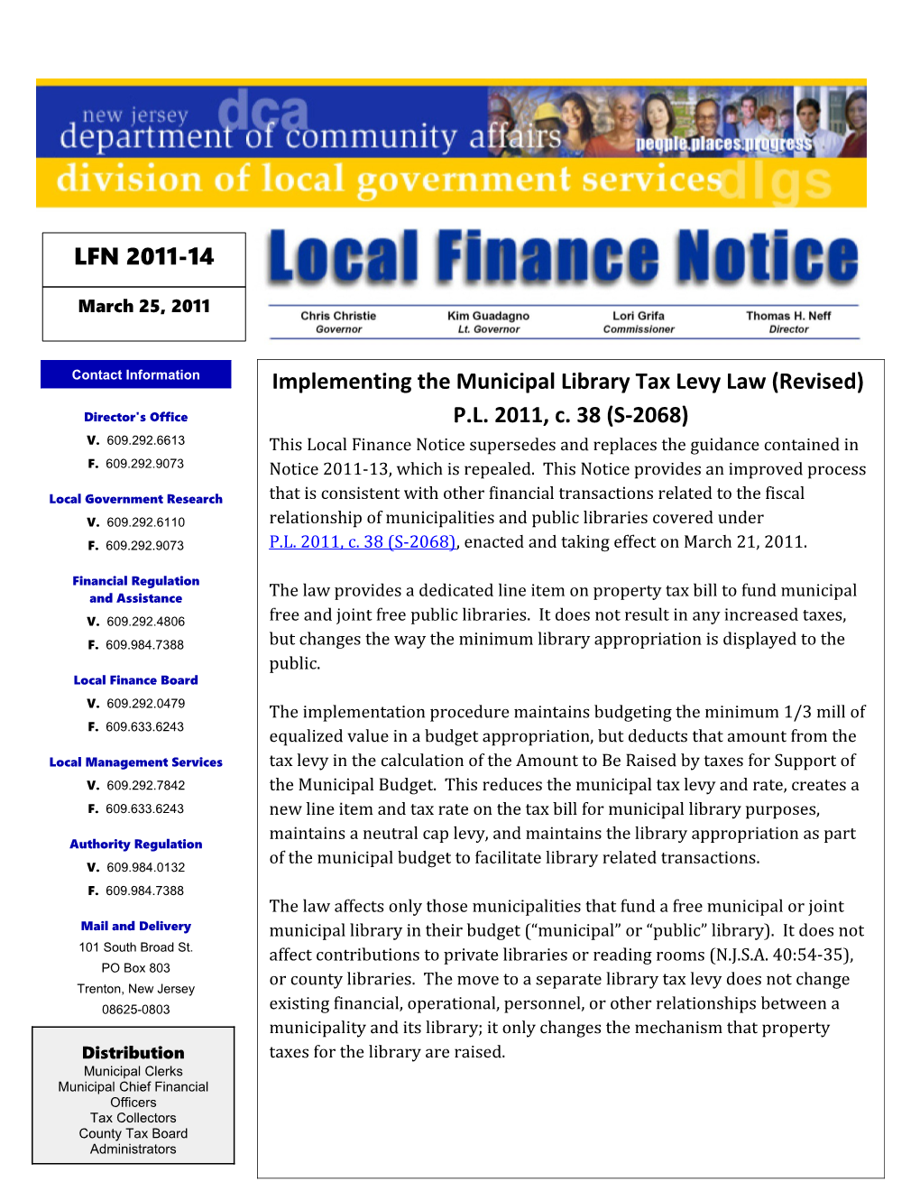 Local Finance Notice 2011-14March25, 2011Page 1