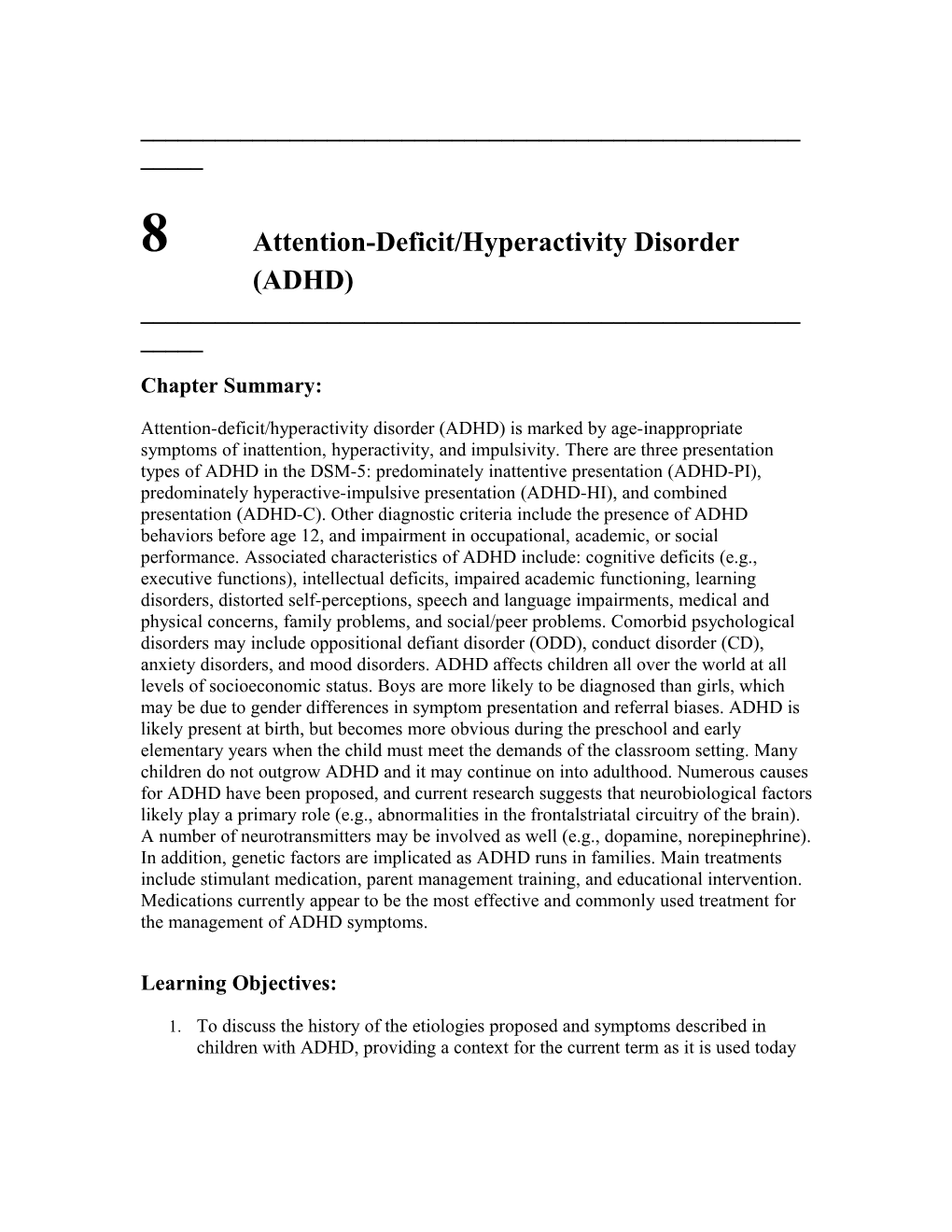 8Attention-Deficit/Hyperactivity Disorder (ADHD)