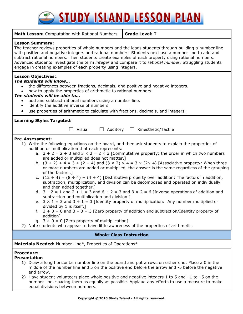 How to Apply the Properties of Arithmetic to Rational Numbers