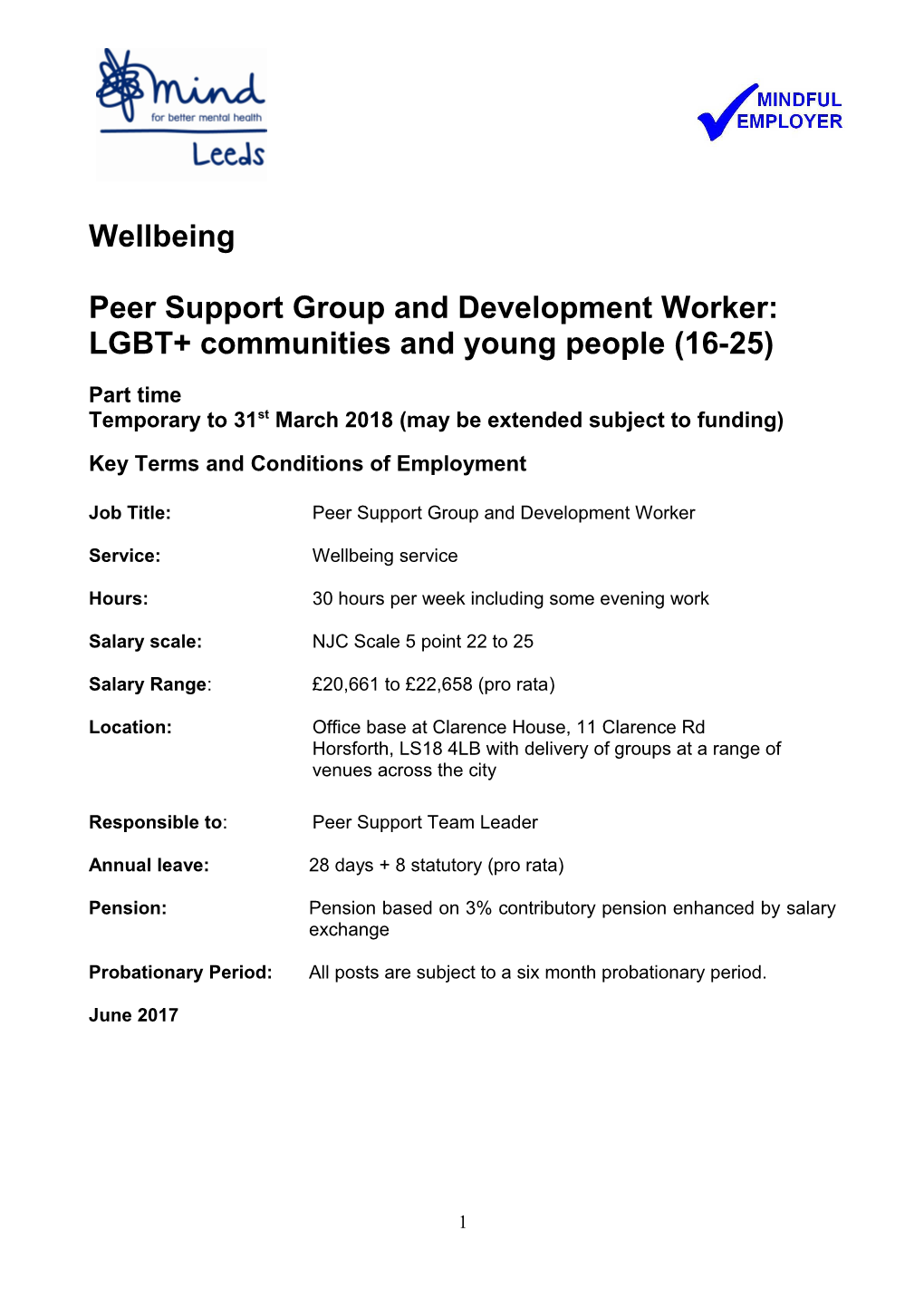 Peer Support Group and Development Worker