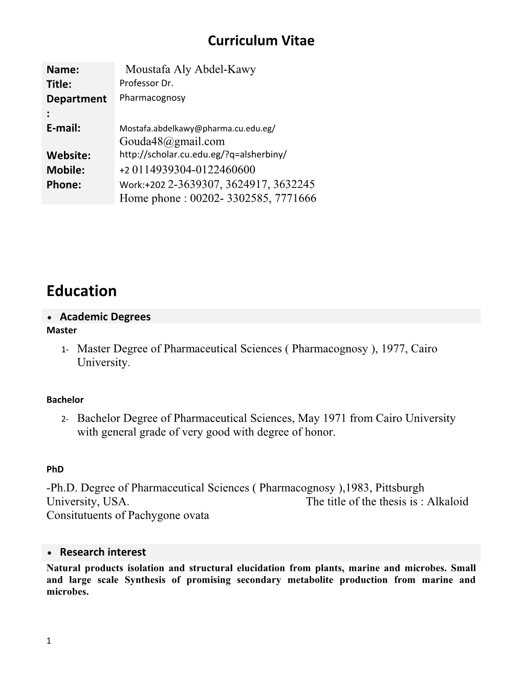 1-Practical Courses of Pharmacognosy for Pharmacy Students