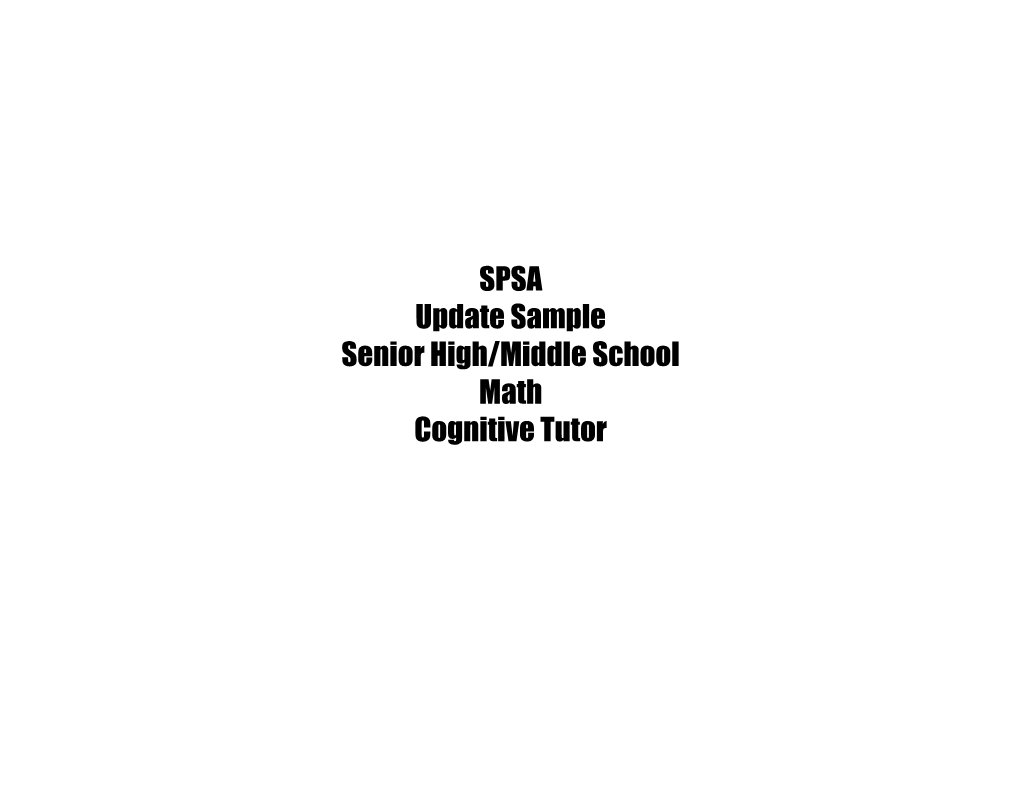 Senior High/Middle School