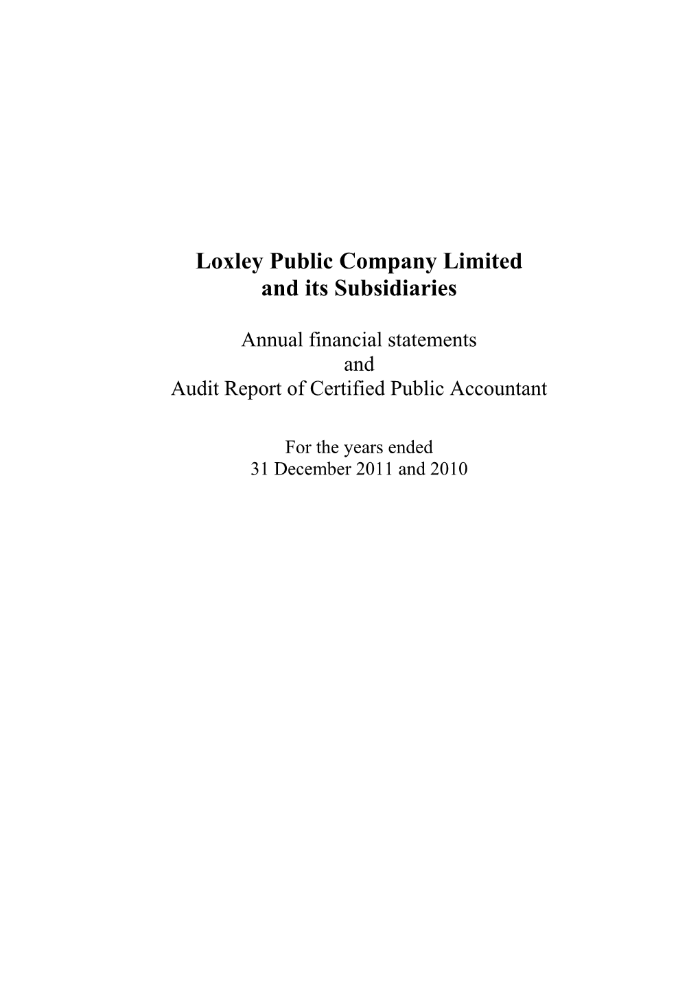 Loxley Public Company Limited