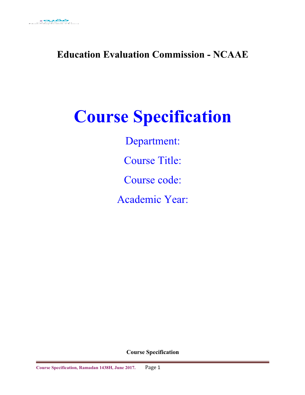 Education Evaluation Commission - NCAAE