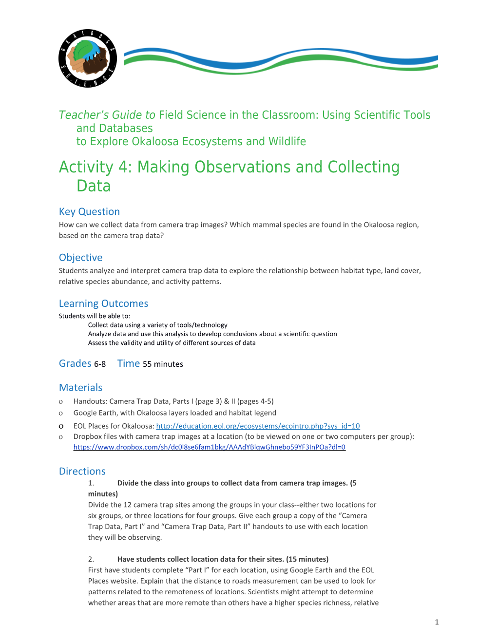Activity 4: Making Observations and Collecting Data