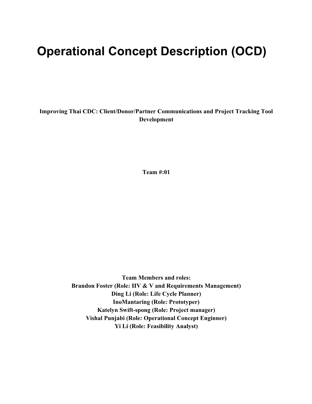 Operational Concept Description (OCD) for NDI/ Ncsversion No.: 1.2
