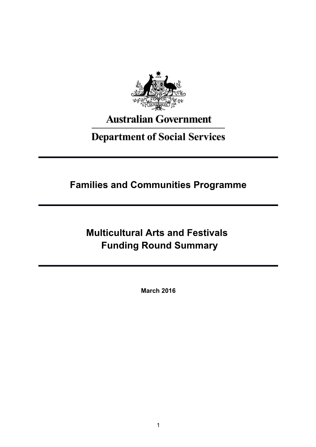 Families and Communities Programme