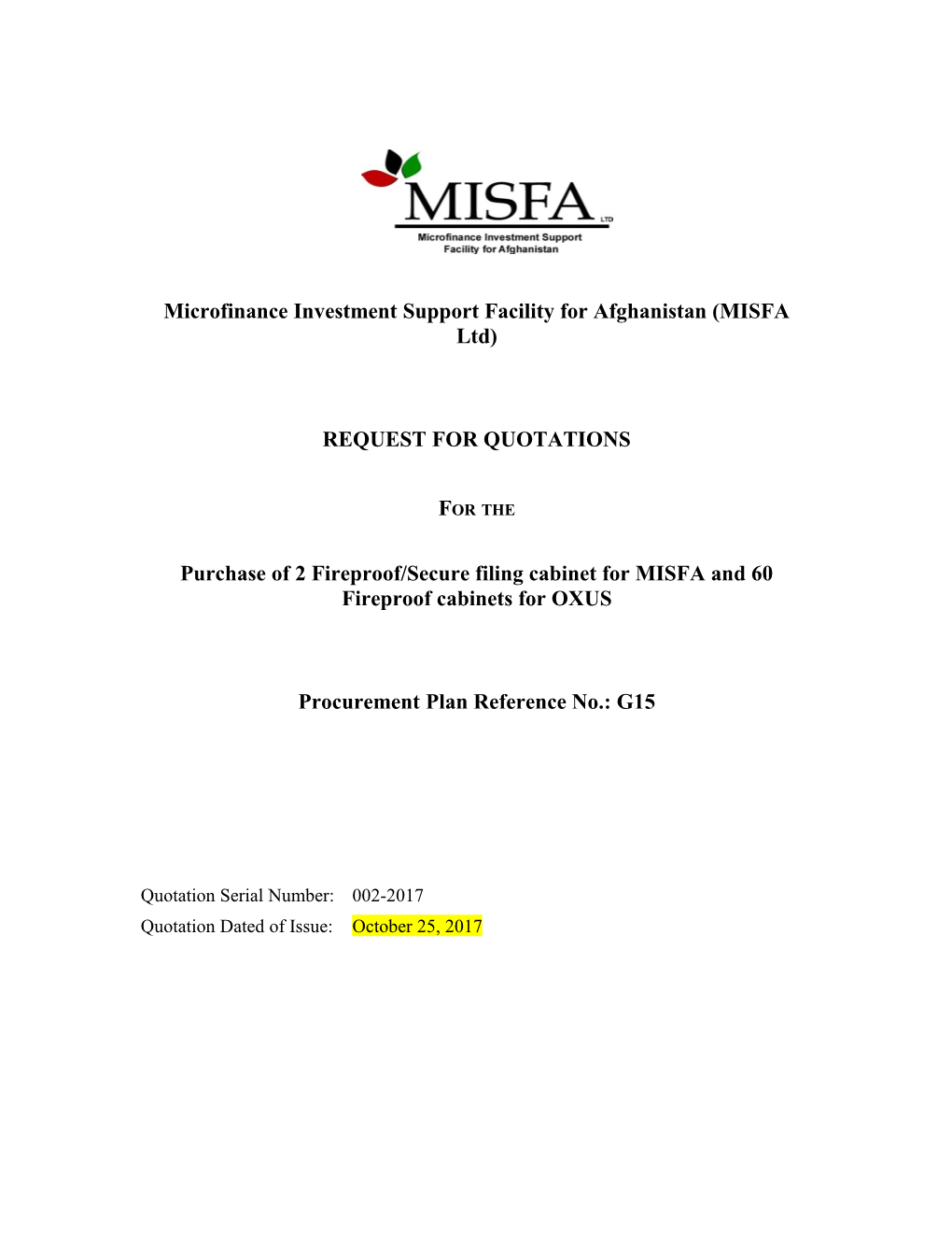 Microfinance Investment Support Facility for Afghanistan (MISFA Ltd)