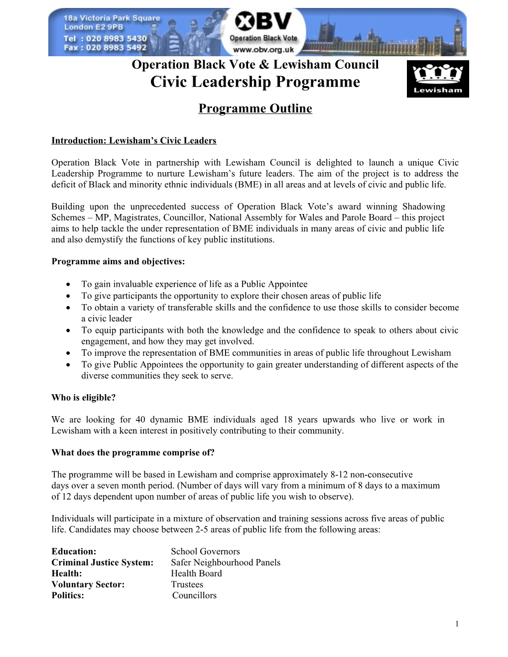 Civic Leadership Programme