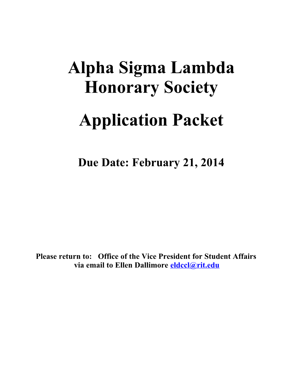 Alpha Sigma Lambda Honorary Society