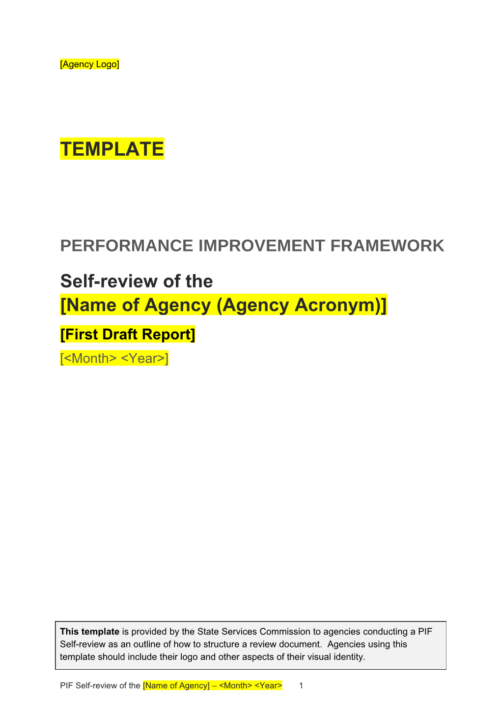 Performance Improvement Framework