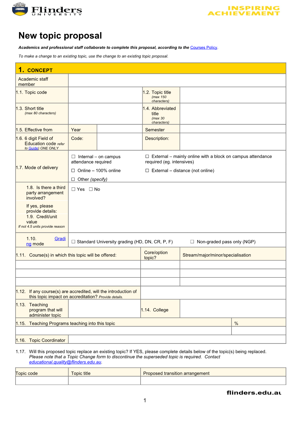 New Topic Proposal