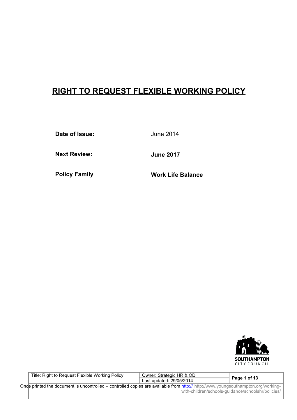 Right to Request Flexible Working Policy