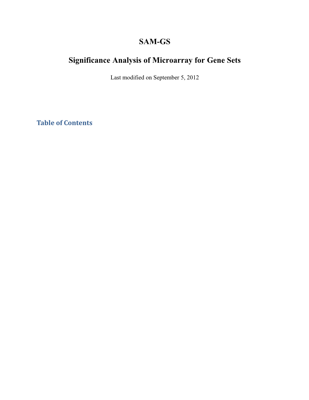 Significance Analysis of Microarray for Gene Sets