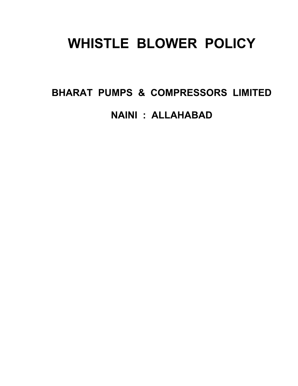 Bharat Pumps & Compressors Limited