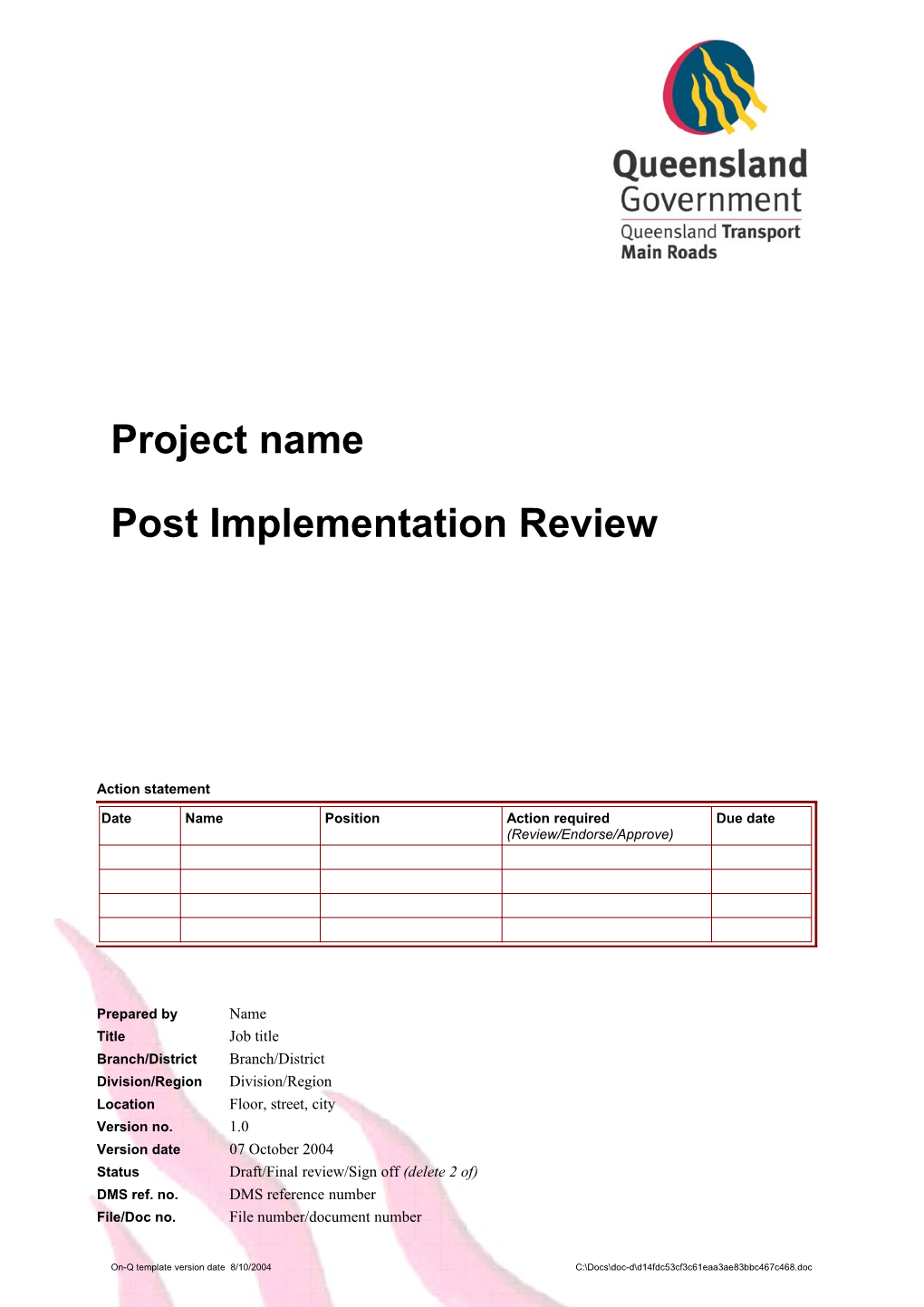 Project Post Implementation Review