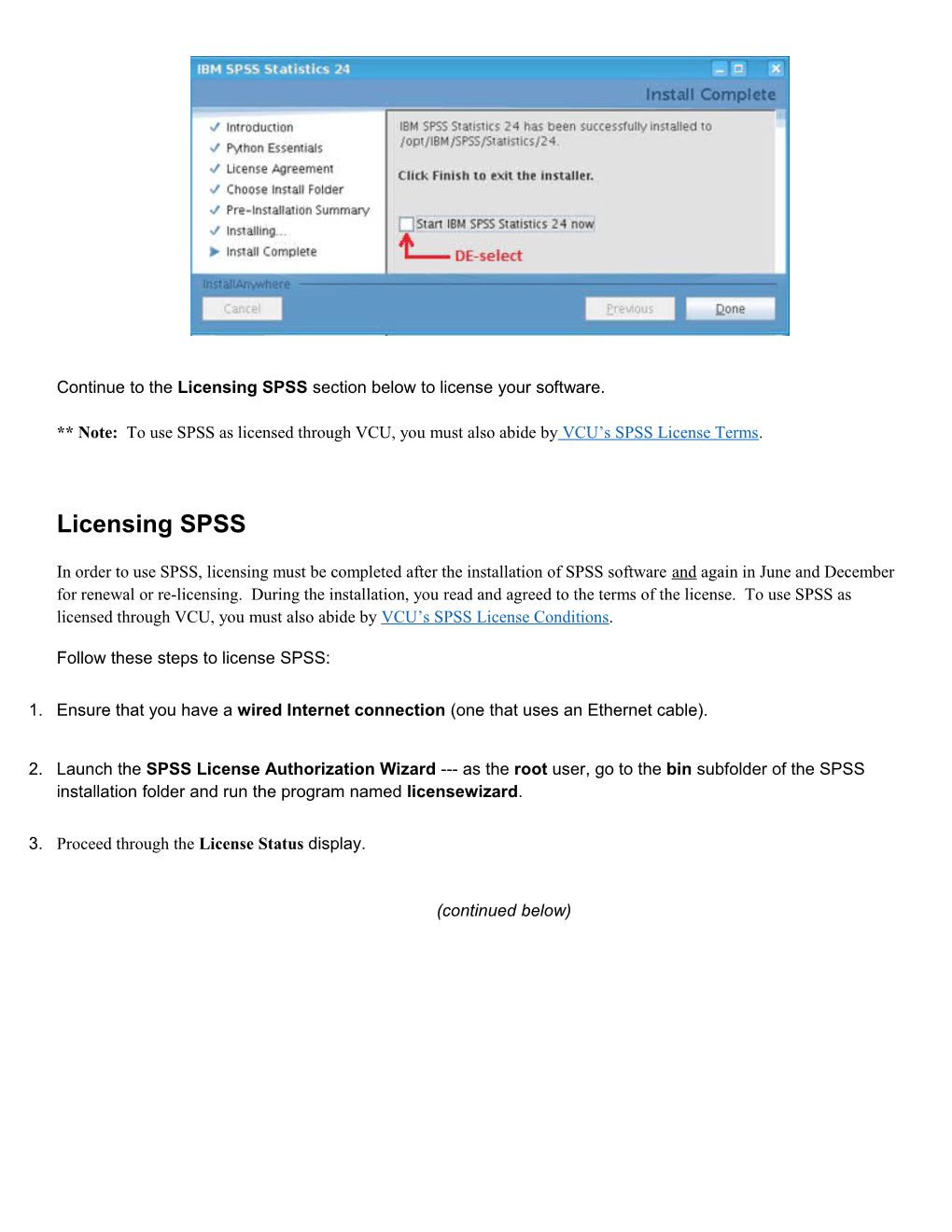 Installing and Licensing SPSS 24 for Linux