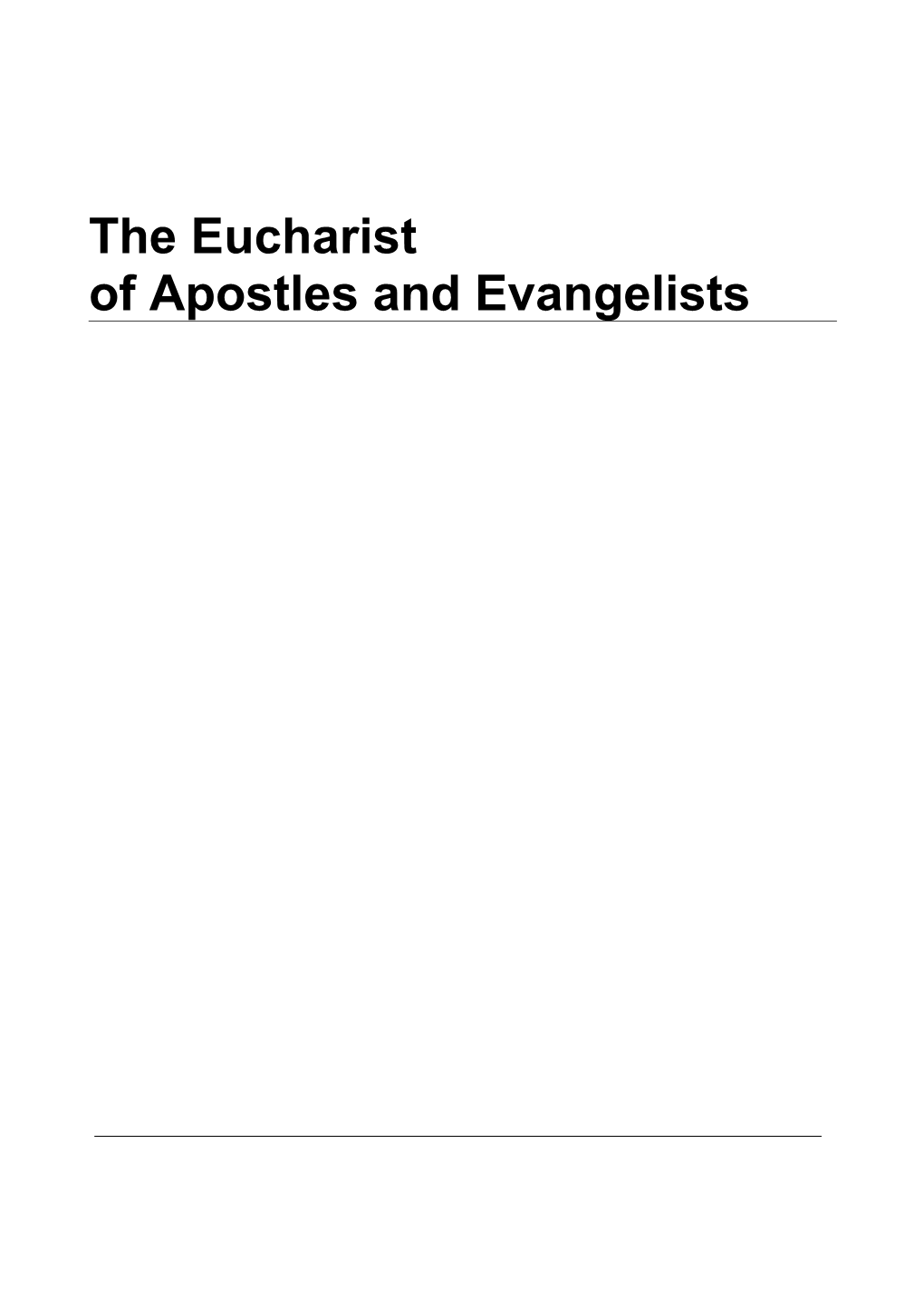 GI Futura - the Eucharist of Apostles and Evangelists