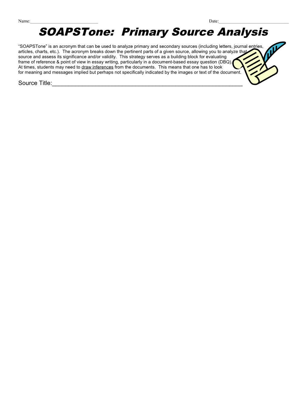 Soapstone: Primary Source Analysis