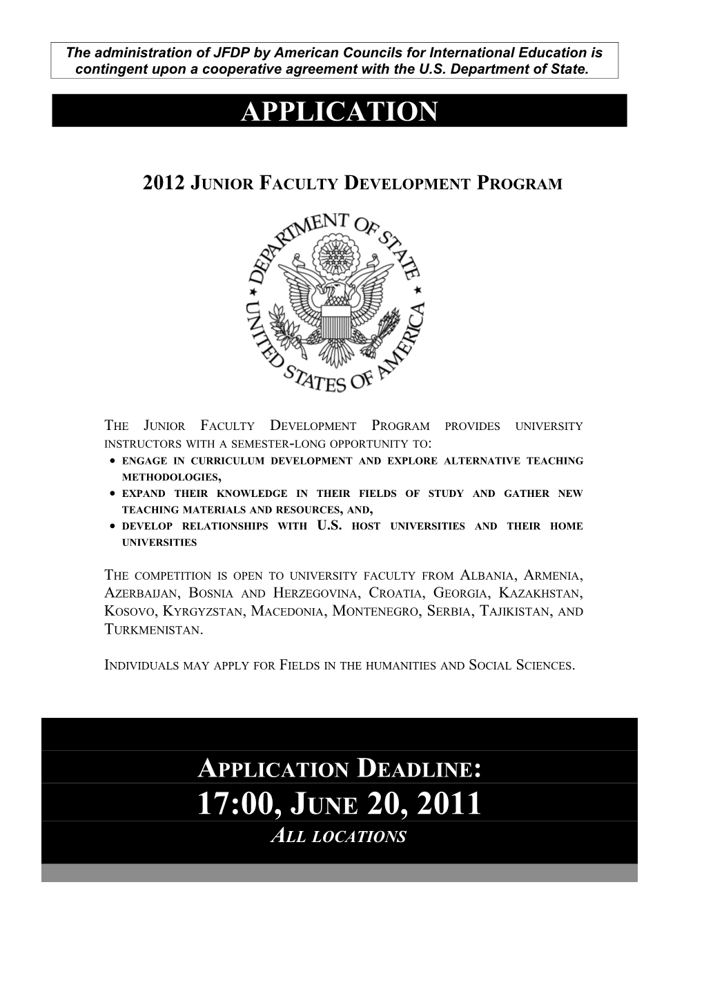 Junior Faculty Development Program Application