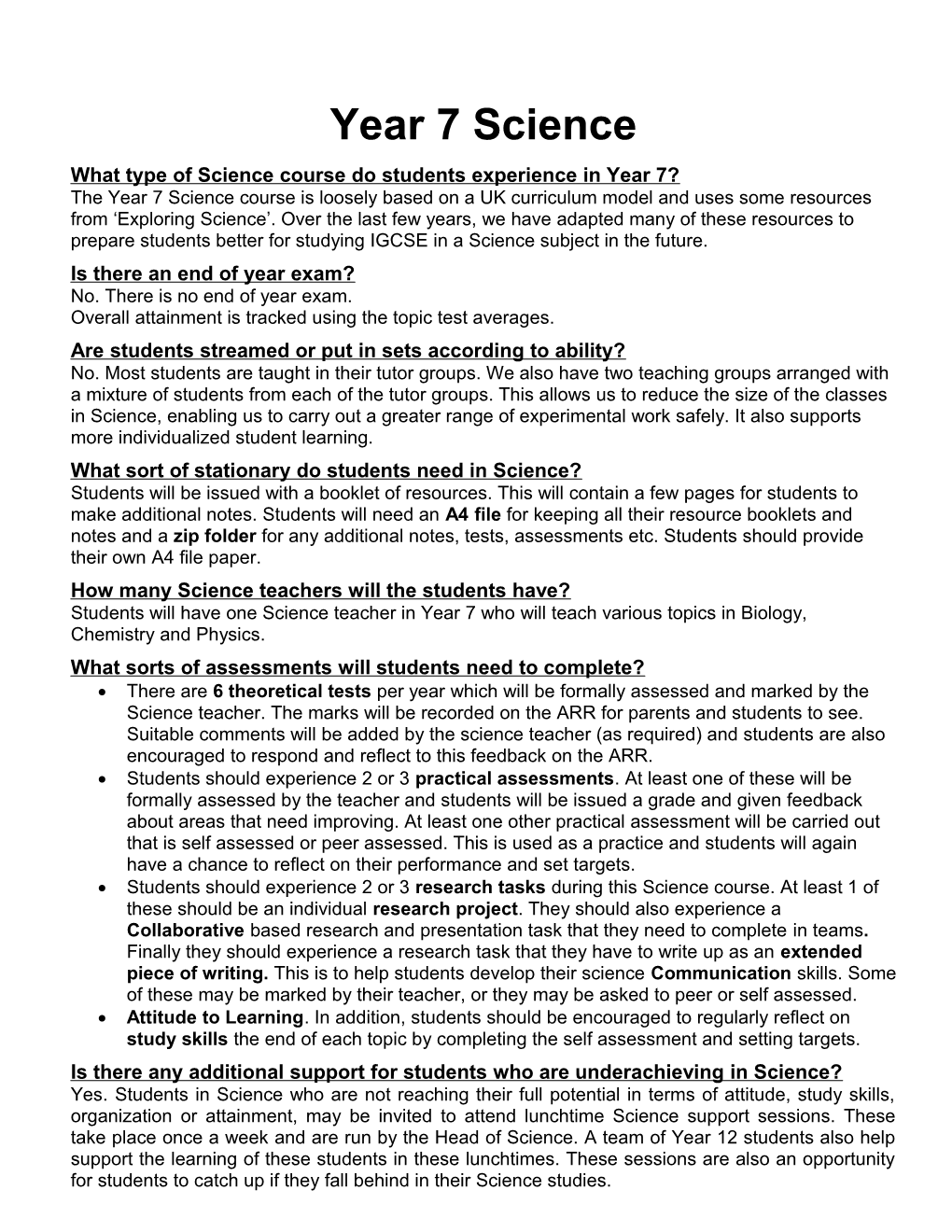 IGCSE Double Award Science