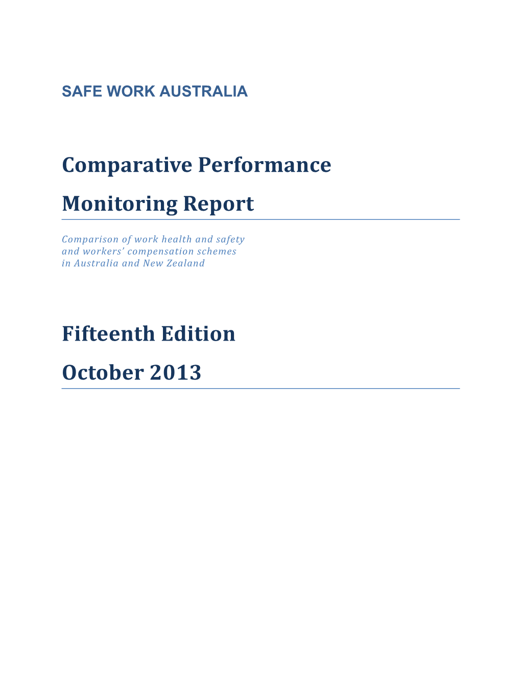 Comparative Performance Monitoring Report 15Th Edition