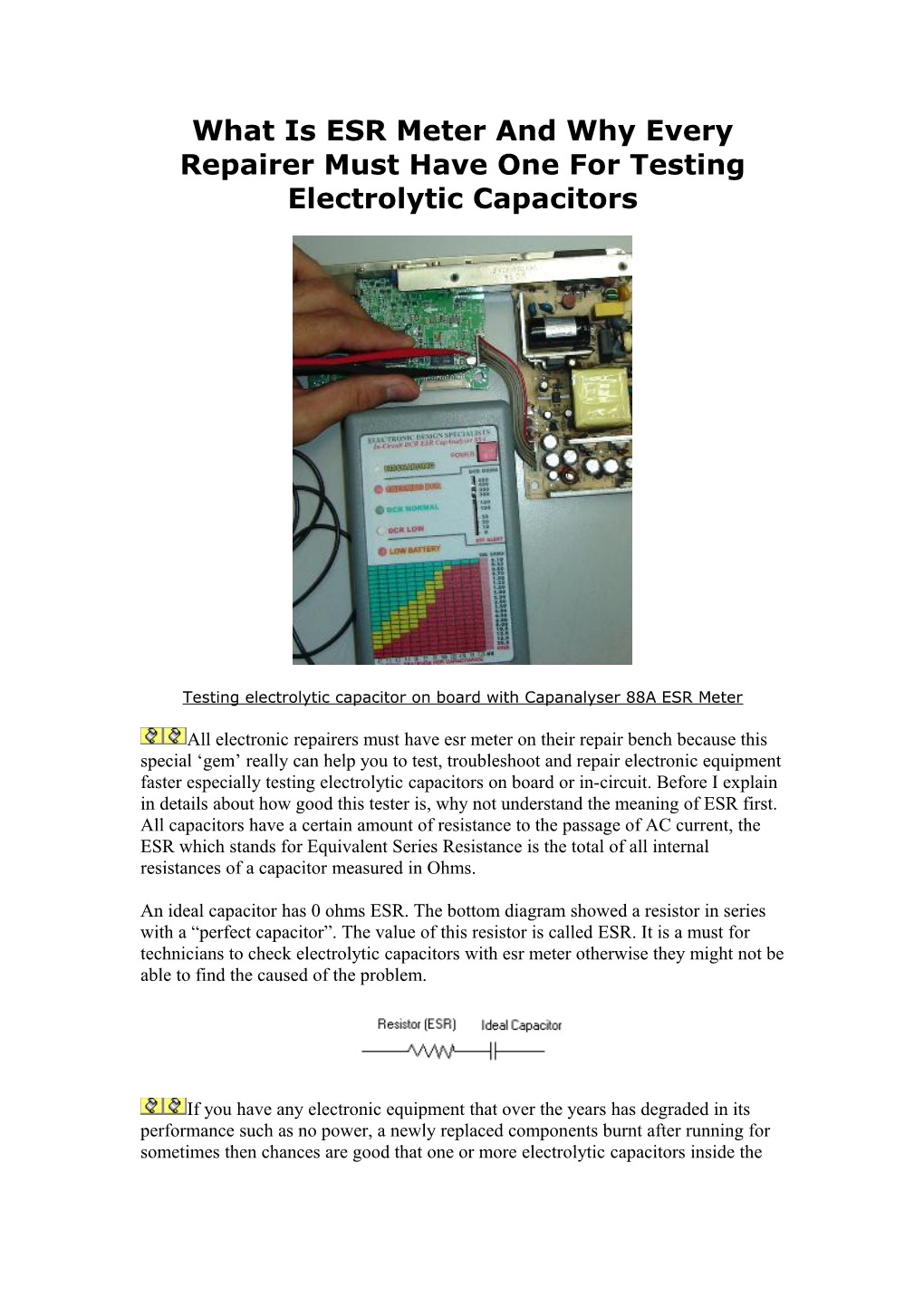 What Is ESR Meter and Why Every Repairer Must Have One for Testing Electrolytic Capacitors