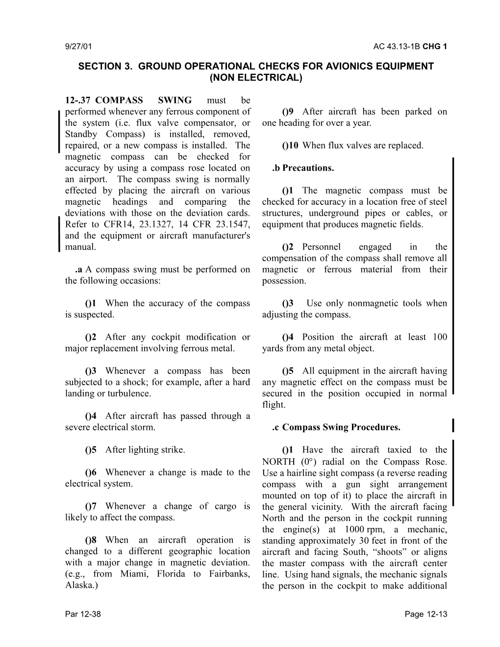 Section 1 AVIONICS SYSTEMS INSPECTION