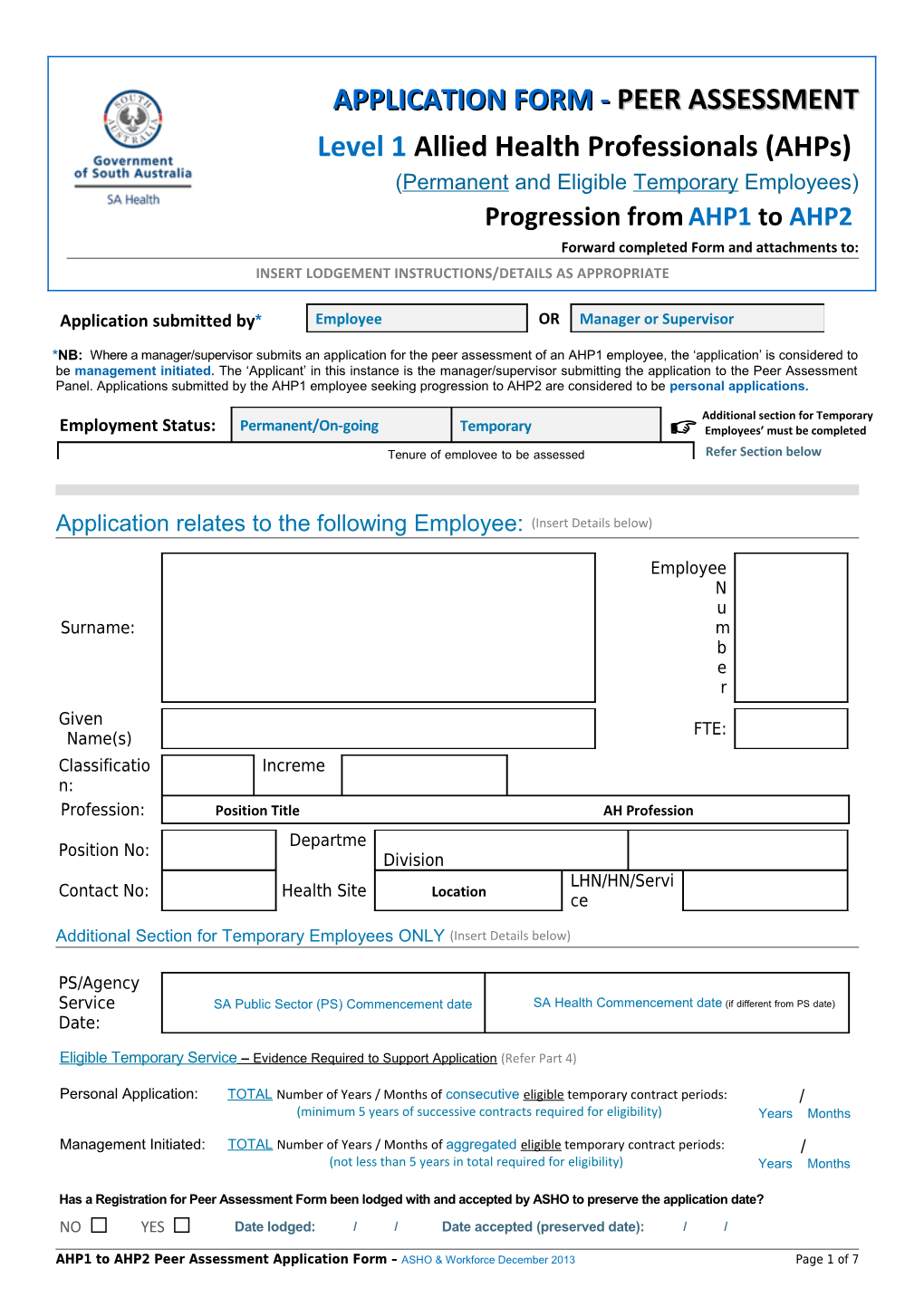 Level 1Allied Health Professionals (Ahps)